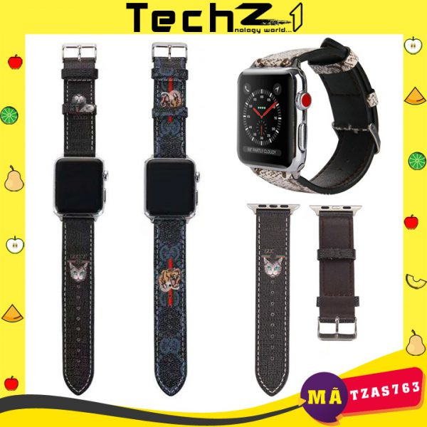Dây Da Apple Watch Họa Tiết Gucci - Mã TZAS763 | TechZ1 - Hình 2